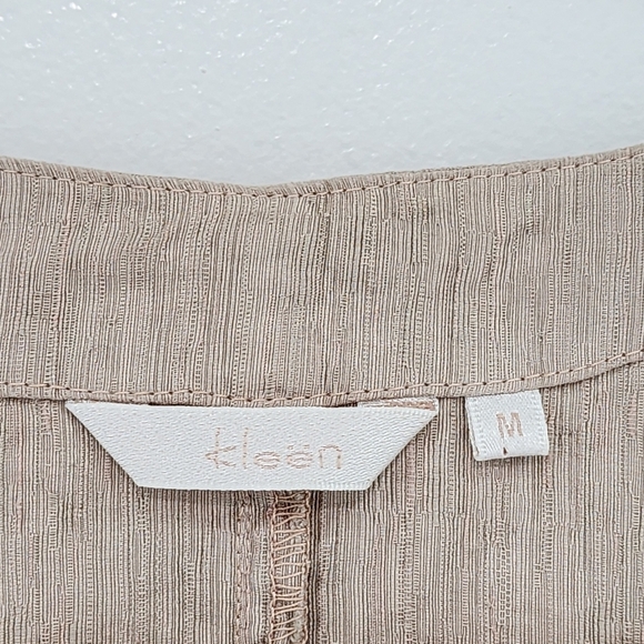 Kleen Women's Silk Linen Blend Button Front Peplum Top Lagenlook- M - Picture 3 of 8